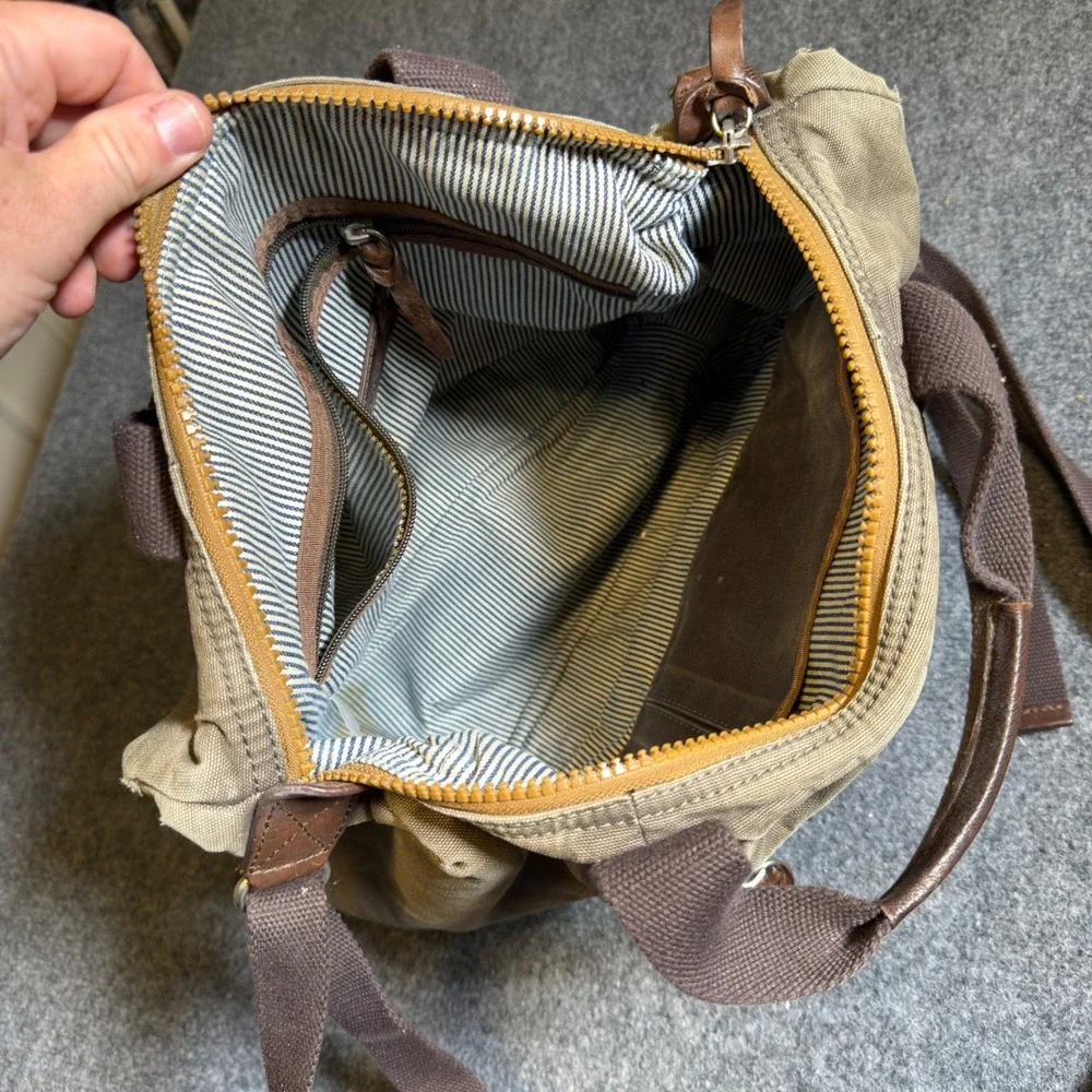 Property Of... Canvas Messenger Bag Unisex Olive Green Vintage Lightweight